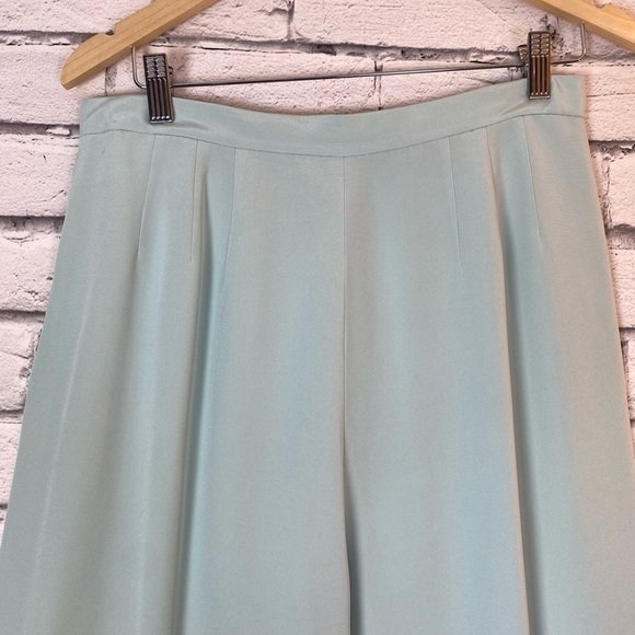 Mary McFadden Couture Vintage Blue 2 Piece Set Wide Leg Pants Tank SILK size 12 - Picture 10 of 16